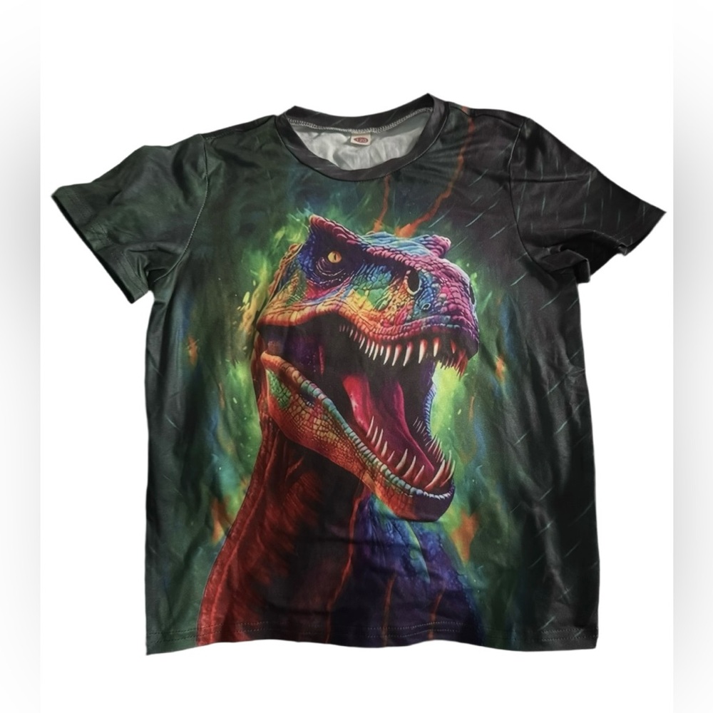 2/10$ NWOT Kids Size 5 Tee (bright coloured dinosaur)